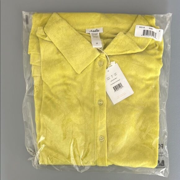 NWT Andie Swim The Palma Terry Button- Up Romper in Honeysuckle Size M - Picture 8 of 8